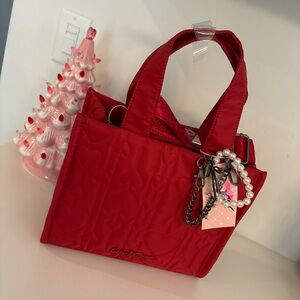 ♥️Stylish Red Quilted charm Tote by LUV BETSEY Johnson♥️